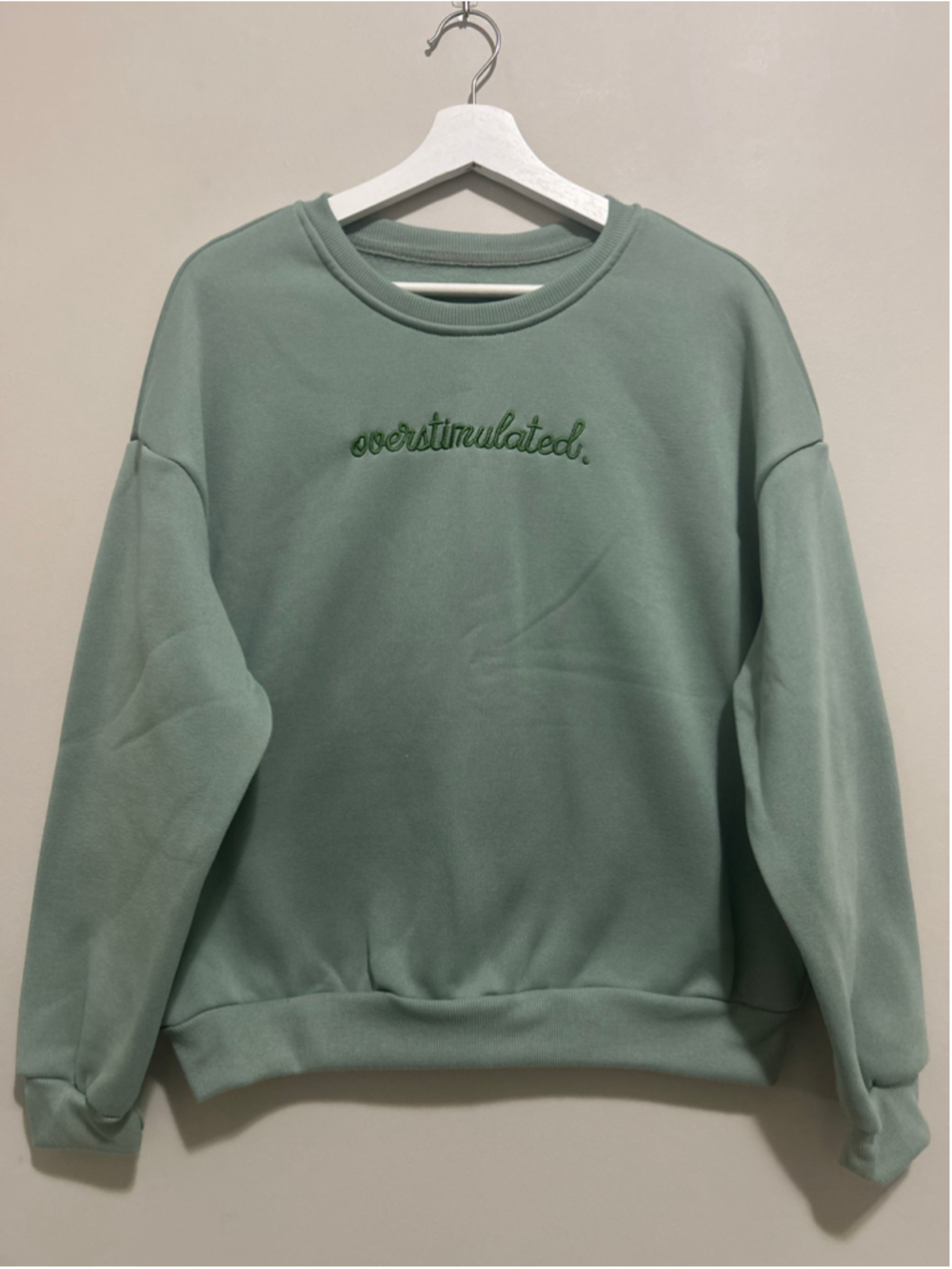 NWOT Women's Overstimulated Graphic Sweatshirt Green Size S